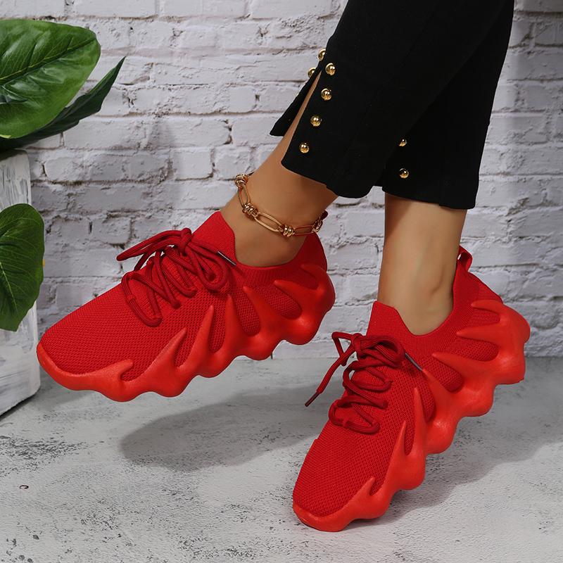 Autumn New Women 'S Sports Run Shoes Fashionable Knitted Casual Shoes Outdoor Comfortable Couple Models Shoes Plus Size 43