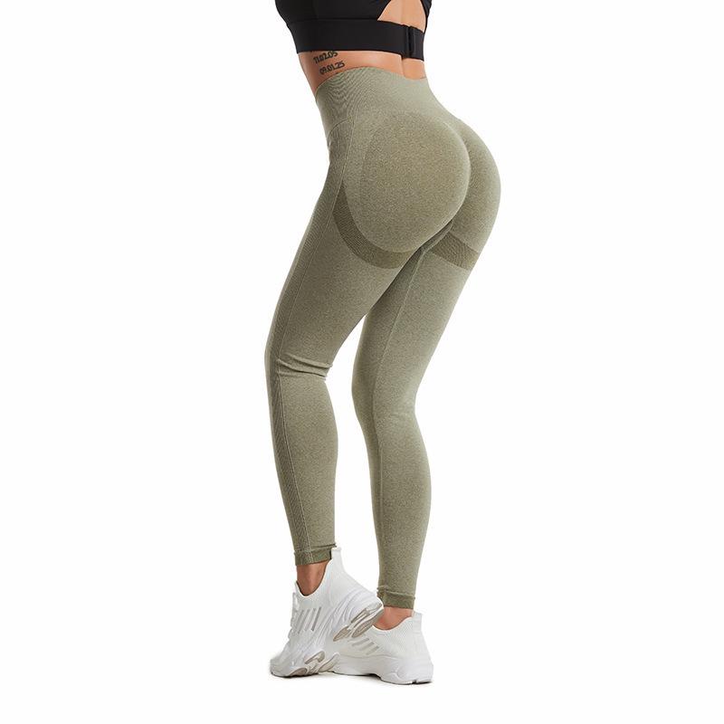Pantaloni de Yoga cu Talie Înaltă, Culoare Piersică, pentru Ridicarea Șoldurilor - Fără Șifonare, Strâmți și Elastici pentru Fitnessul Femeilor