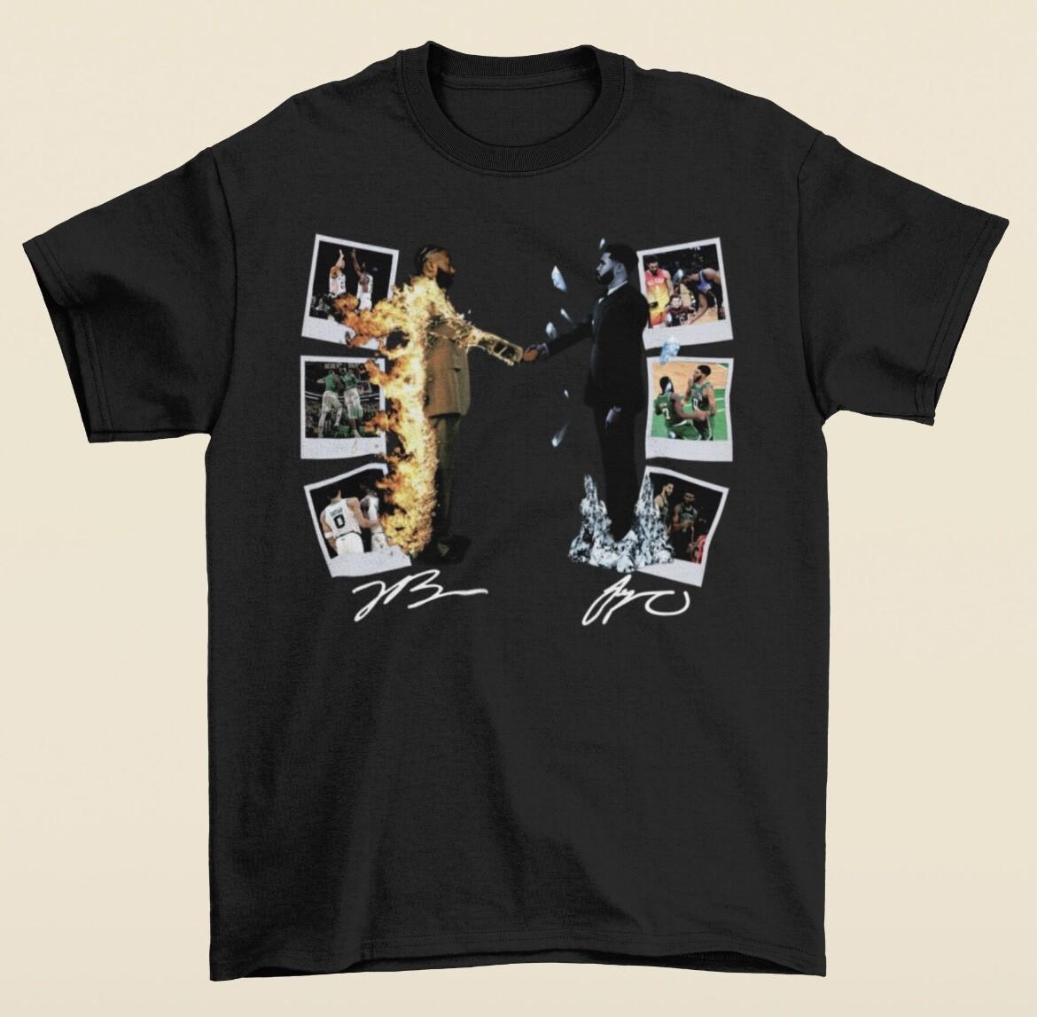 Jaylen Brown and Jayson Tatum Fire and Ice T-shirt S