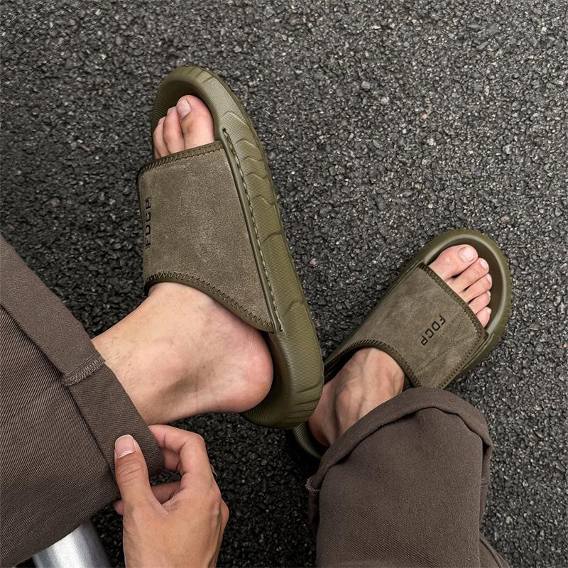 2025 Niche Thick-soled Heightened Outer Wear Casual Versatile Sandals Lazy Retro One-word Beach Shoes 371293-J