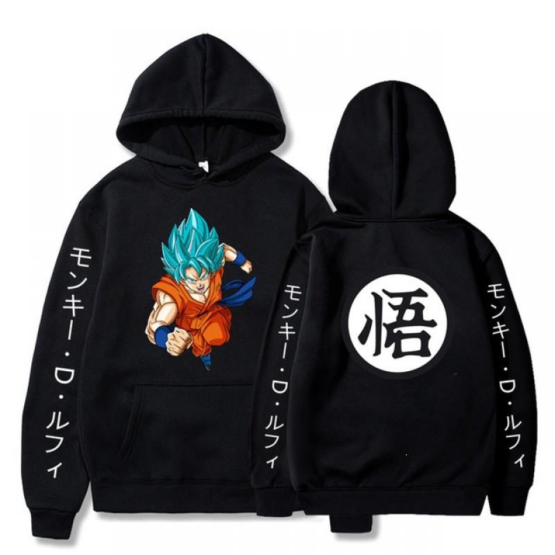 Dragon Ball Anime Hoodie Sweatshirt Teens Men Warm Fleece Lined Pullover Casual Long Sleeve Hooded Top
