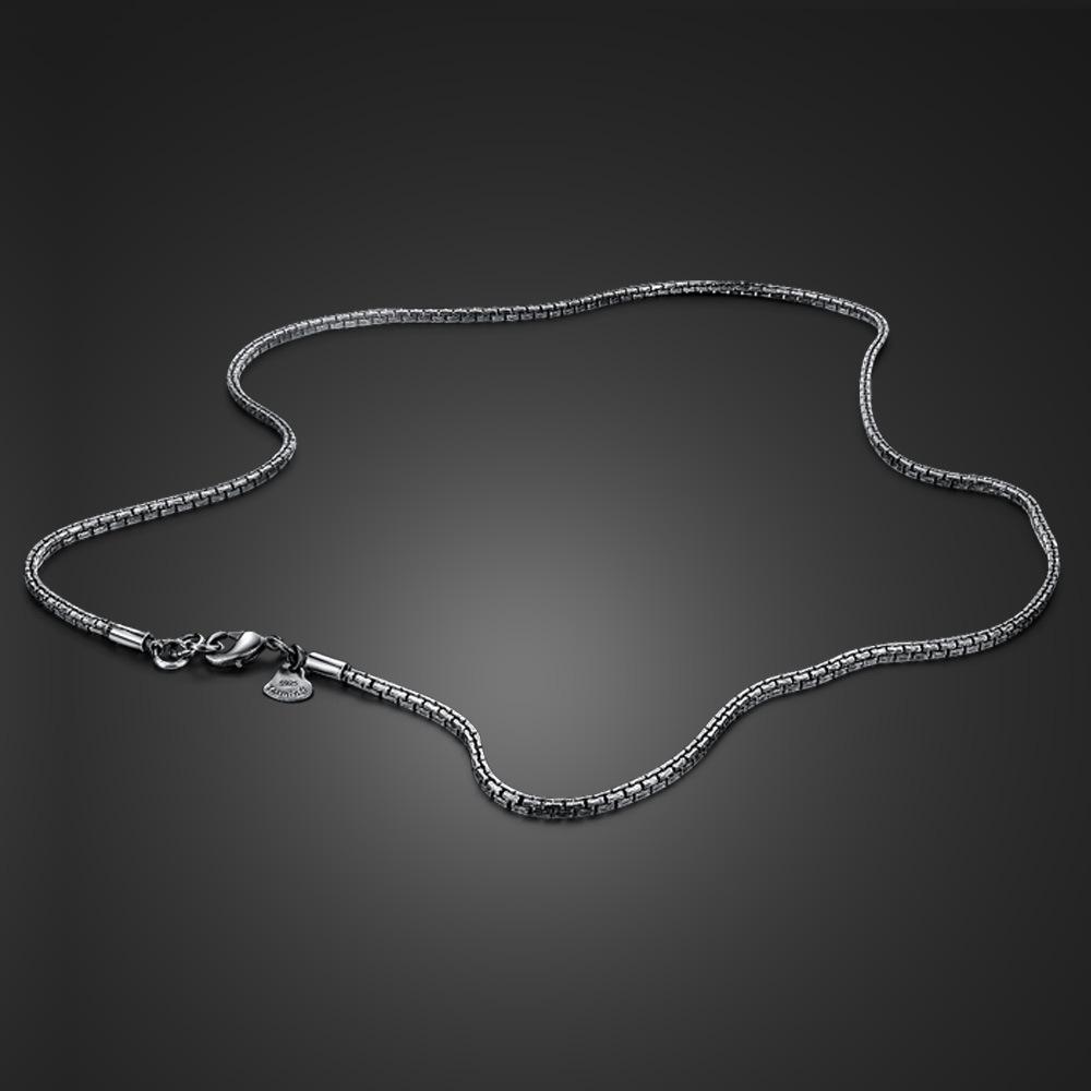 

Men S 2.5Mm Box Chain Necklace Electroplated Thai Silver Retro Trendy Men S Jewelry 56cm