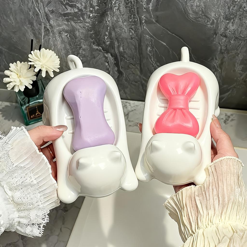 High-quality Cat Soap Box, Bathroom Product, Bathroom Accessory, Soap Tray, Soap Box,cute Pet Cat Anti-slip Drip-catching Basket