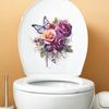 Lila Rose Schmetterling Toilette mit Badezimmer Badezimmer Wandaufkleber