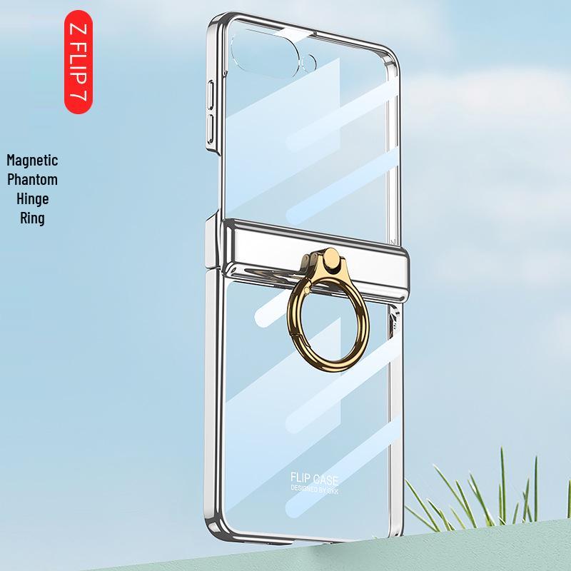 Samsung Z Flip7 Clear Folding Case - Full Coverage, Anti-Fall Protection