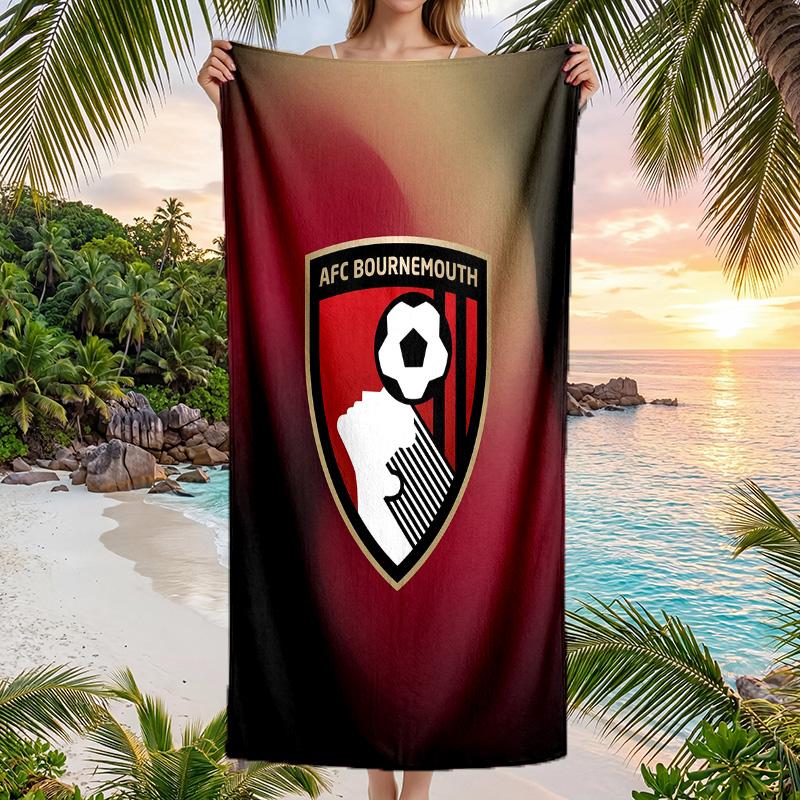 Bournemouth Football Beach Towel Soft Microfiber Summer Towel Quick Dry Absorbent Towel for Beach Swimming Pool Travel