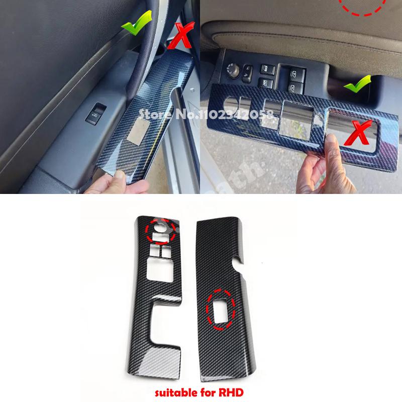 LHD RHD For Nissan 350Z Z33 2003-2006 ABS Carbonfiber Front Door Window Lifter Control Glass Switch Armrest Panel Cover Sticker