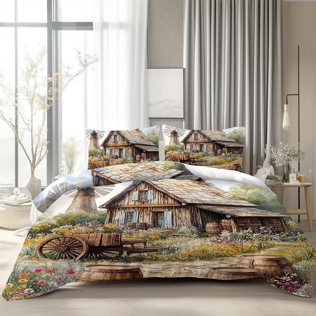American Style Bedding Set Soft Polyester Duvet Cover Set Quilt Cover With Pillowcase For Bedroom Decor Birthday Gift For Girls
