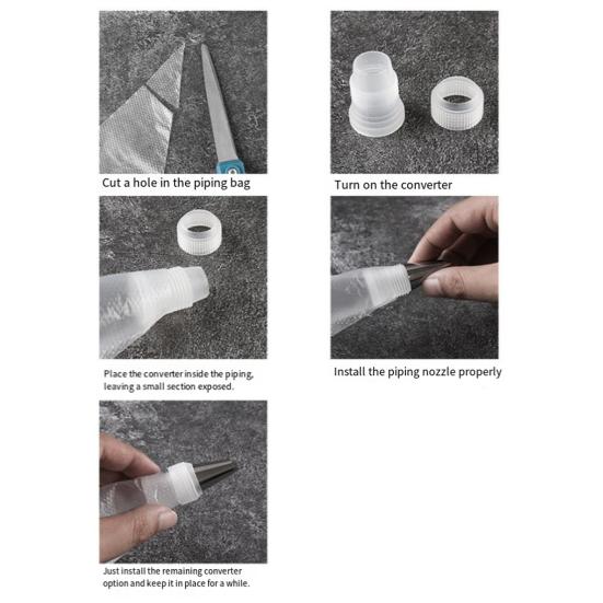 100Pcs Disposable Piping Bags with Tips Set Heavy Duty Non-Slip Pastry Bags for Icing Royal Icing Buttercream Baking Decoration Tools