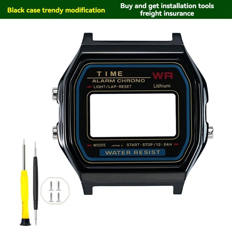 ONEMetal Modifikační sada pouzdra hodinek pro Casio A158 A159 A168 AW158 A158WA A159W-N1 Pouzdro a řemínek z nerezové oceli Kovový kryt hodinek RámečekMN