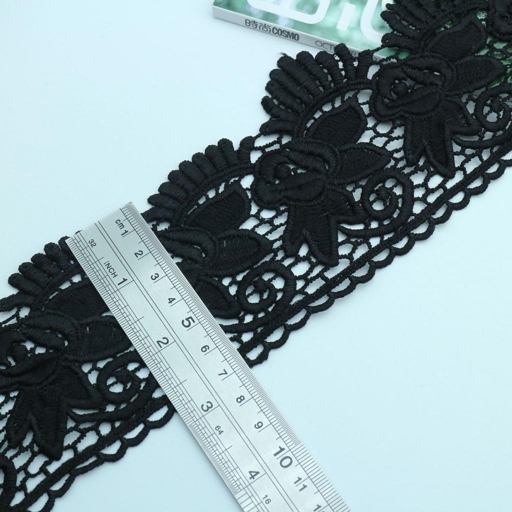 Water Soluble Lace Milk Silk Lace, Black Embroidered Lace, Foreign Trade Women'S Skirt Accessories