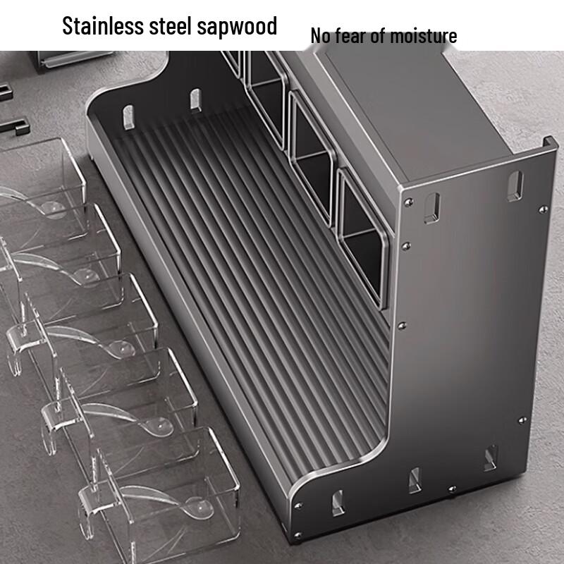 Dreistöckiges Gewürz- und Soßenregal aus Edelstahl