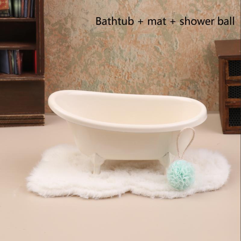 

1/12 Dollhouse Simulation Bathtub Toilet Wash Basin Cabinet Model Dollhouse Bathroom Furniture Decoration Doll House Accessories