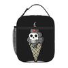 1 Piece Portable Lunch Container Cute Skull Ice Cream  Zipper Closure Durable Pocket Skull  For Lunch Lunch Box Bag