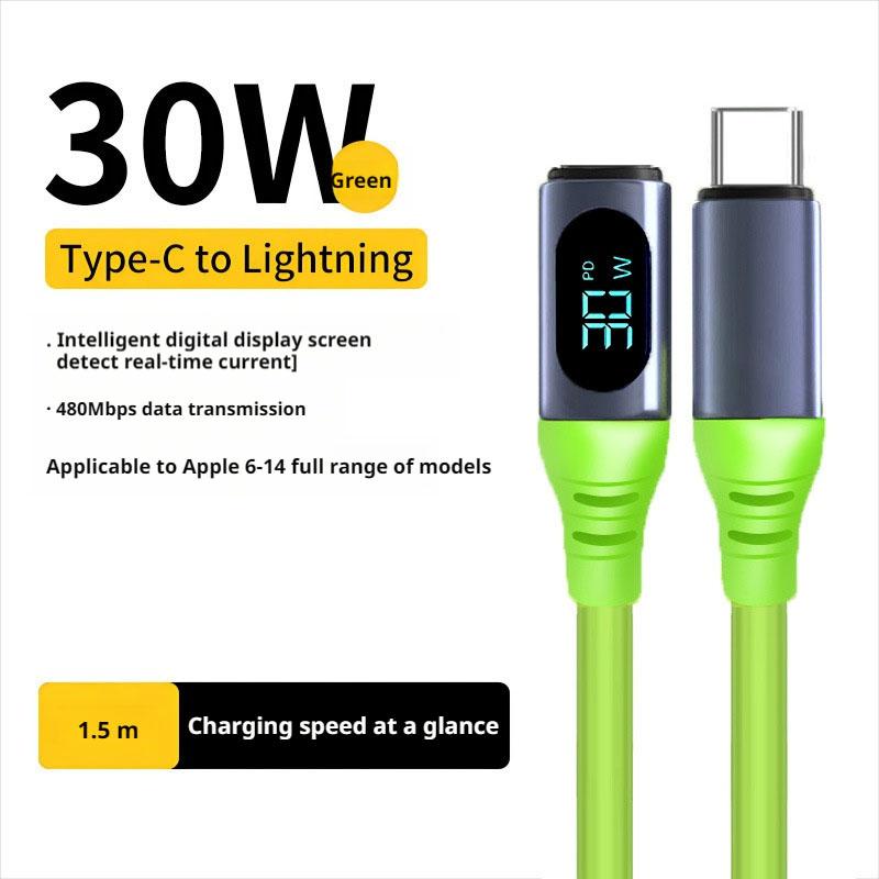 Intelligent Digital Type-C Data Cable Supports Multiple Power Levels  30W/120W/240W Accessories