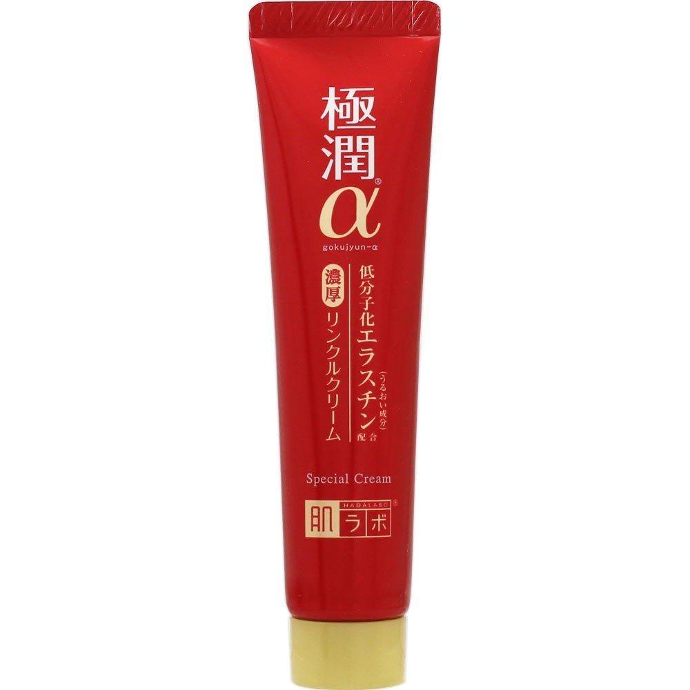 Hada Labo Gokujyun Alpha Special Wrinkle 3D Hyaluronic Low Molecular Weight and Low Molecular Weight 30g Cream, Acid, Collagen, Elastin,