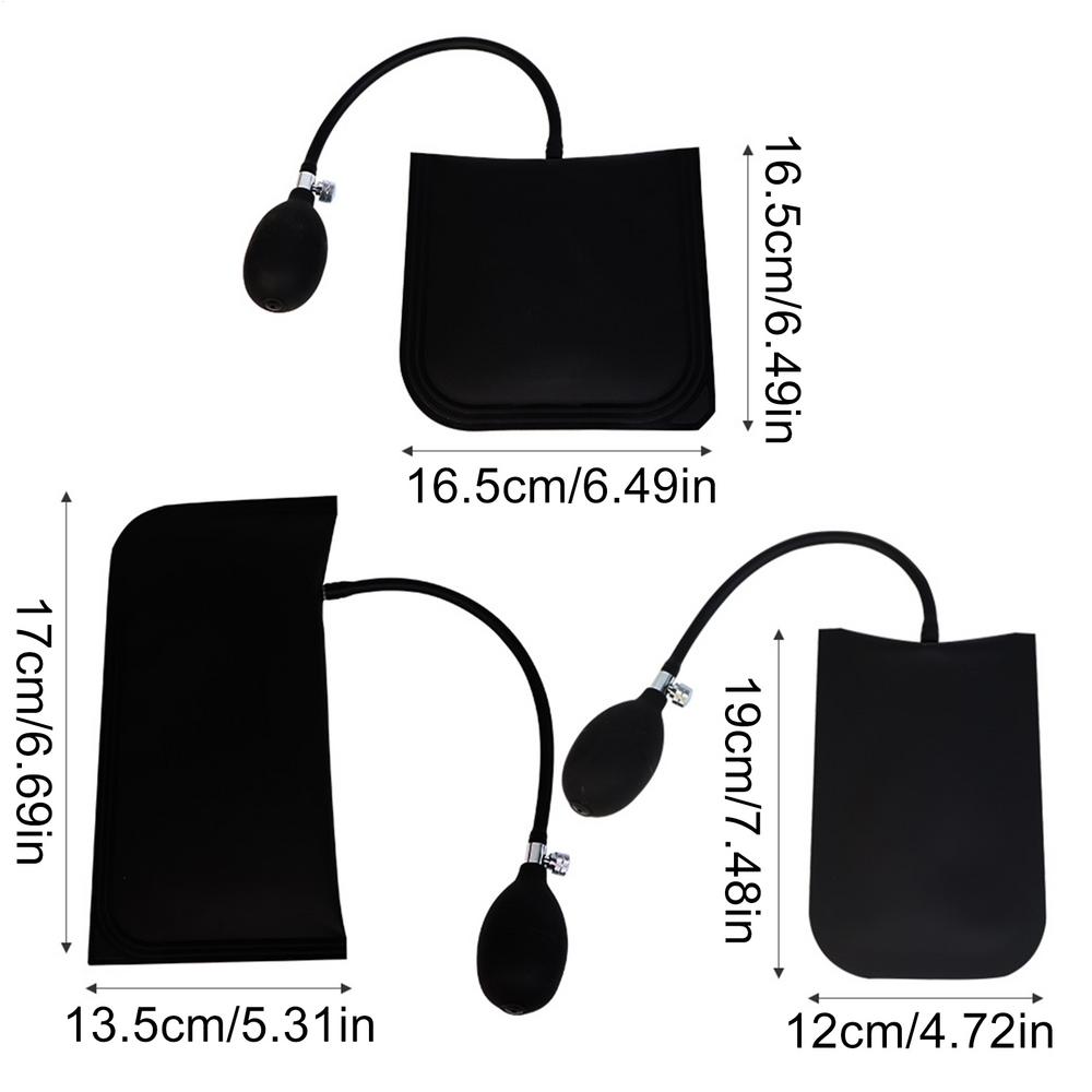 

3Pcs Air Pump Wedges Inflatable Airbags Shim Bag For Car Door Windows Powerful Installation Alignment Repair Tool & Leveling Kit чорний
