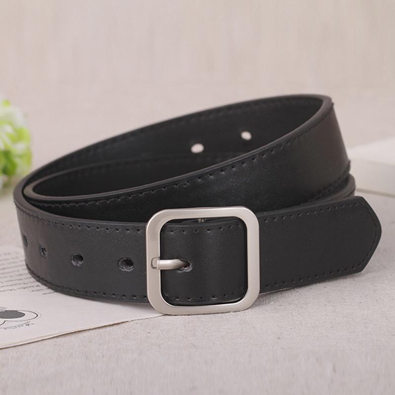 Pu Leather Belt For Women Square Pin Buckle Belts High Quality Ladies Dress Jeans Strap Girls Waistband Adjustable Belts