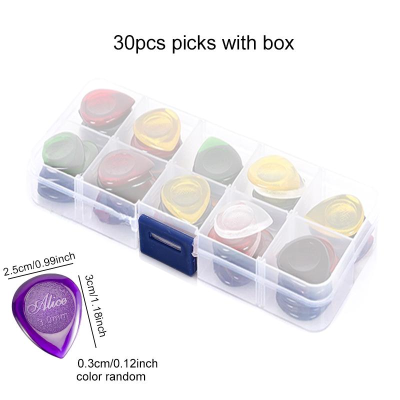 30pcs Guitar Picks ABS Plectrums with Storage Box Large Teardrop Shape Big Thickness 1mm 2mm 3mm Guitar Pick Accessories TMZ