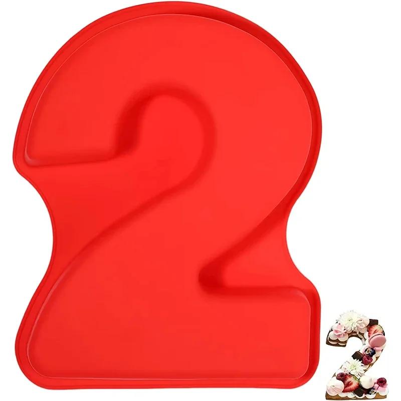 0-9 Silicone Numbers Cake Molds 10-Inch Large 3D Baking Pans DIY Chocolate Fondant Number Mould for Birthday Wedding Anniversary