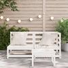 2 Seater Garden Sofa White Solid Pine Wood