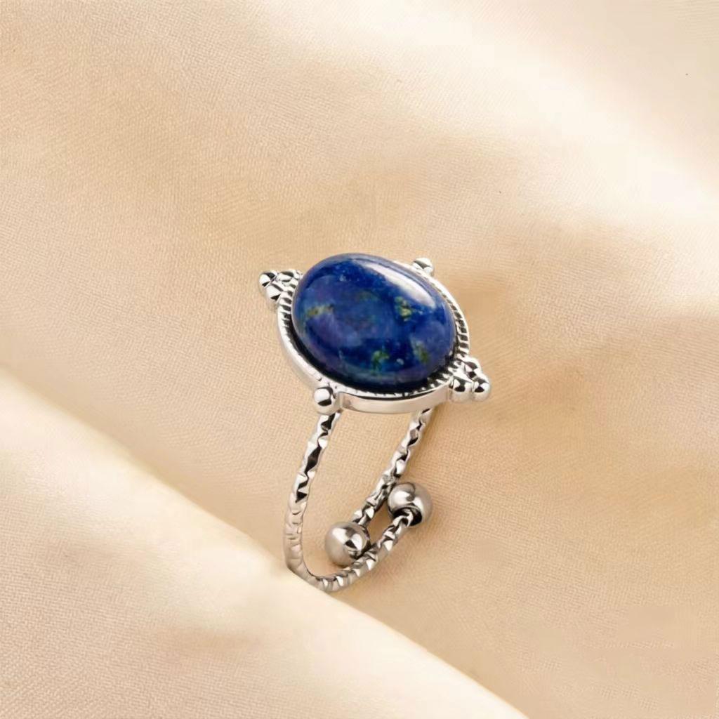 1pc Opening Adjustable Oval Geometry Fashion Ring For Men Women Decorate Fingers Jewelry Stainless Steel Rings
