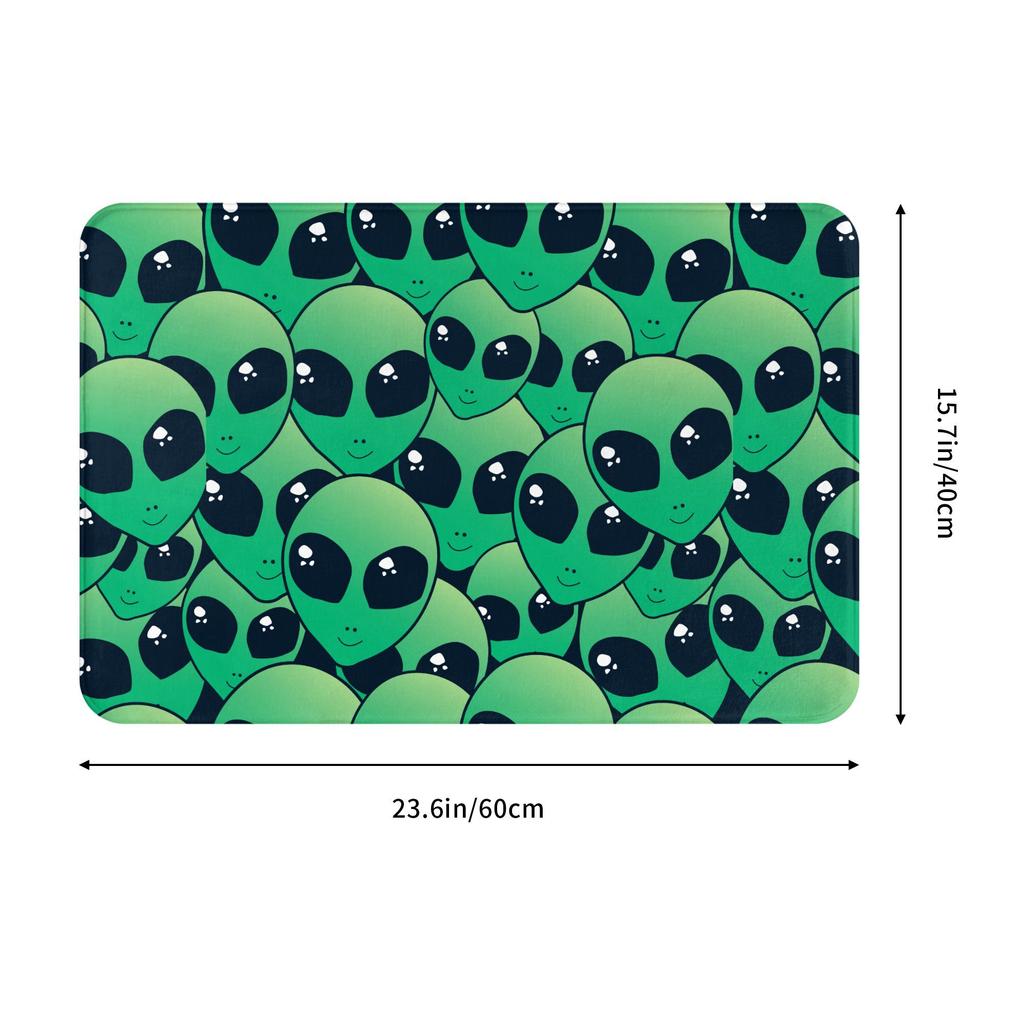 Green Alien Front Floor Door Entrance Mats Indoor  Bathroom Kitchen Doormat Toilet Carpet Rug