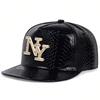 Men PU Leather Letter NY Hip Hop Hat Outdoor Sport Adjustable Sunscreen Leisure Hat Spring Autumn Travel Tourism Beach Vacation