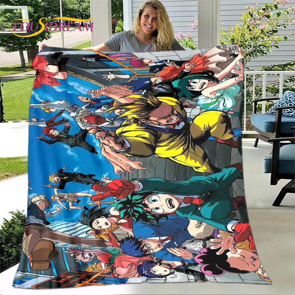 My Hero Academia Anime Cartoon Weiche Plüschdecke, Flanelldecke, Überwurfdecke für Wohnzimmer, Schlafzimmer, Bett, Sofa, Picknick-Abdeckung