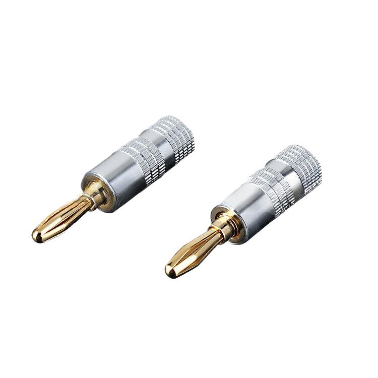 2/4/8/10/20/40pcs Banana Connector 4mm Speaker Banana Plugs 24K Copper Gold Plated 4mm Banana Jack Match with 4mm Binding Post