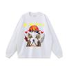 Unisex Retro Skull Print Oversized Cotton Tee Streetwear Hip Hop Casual T-Shirt