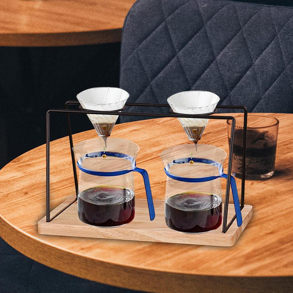 Übergießständer, Kaffeegetränkebereiter, Holzsockel, Eisenrahmen, Station, Filterhalter