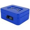 Indian Factory Metal Cash Box with Combination Lock, Money and Coin Organizer for Shop, Office and Home, Blue, 20D X 16W X 9H Centimeters