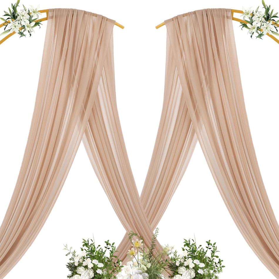 3/10m Salie Chiffon Tafel Runner Bruiloftsboog Doorzichtige Gordijnen voor Babyborrel Verjaardagsfeest Achtergrond Gordijnen Decoratie Other&1PC 75x300cm