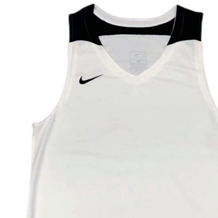 Nike Solid Color Logo Print V-Neck Tank Top Men Tops White AV2095-106