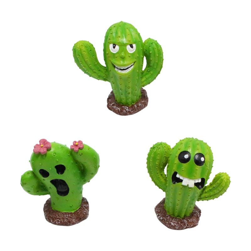 Garden Cactus Monster Set of Three Small Ornaments Flower Bonsai Decoration Succulent Moss Micro Landscape World Scene Angel