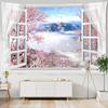 Window Landscape Tapestry For Decoration 3D Romantic Flowers Tapestry Home Painting Psychedelic Forest Tapestries Wall Hanging Premium Quality
