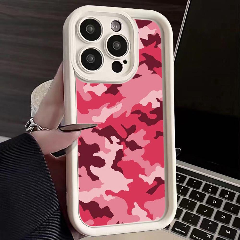 LZ6 Camouflage Camo Design Silicone Phone Case for iPhone 11 13 14 15 16 Pro Max 7 8 16 Plus 12 mini XS Max XR Shockproof Back Cover
