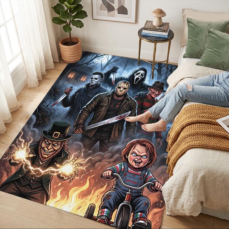 Horror Icons Living Room Nonslip Area Rug Soft Carpet For Bedroom Game Playroom Sofa Office Home Decor Doormat Christmas Gift C922448