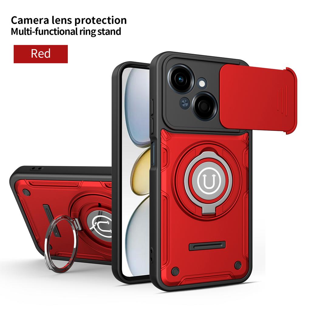 For Tecno Spark Go 1 Case Cover Magnetic Armor Shockproof Ring Holder Case Wireless Charge Cover
