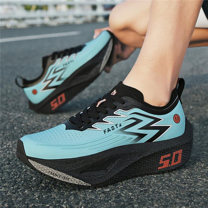Men Trainer Running Shoes Jogging Cushioning Race Sneakers Couple Outdoor Luxury Shoes Off-Road Shoes Breathable Mesh Non-Slip