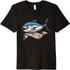 Blauwvintonijn Met Een Oude Perkament Premium T-shirt(1)