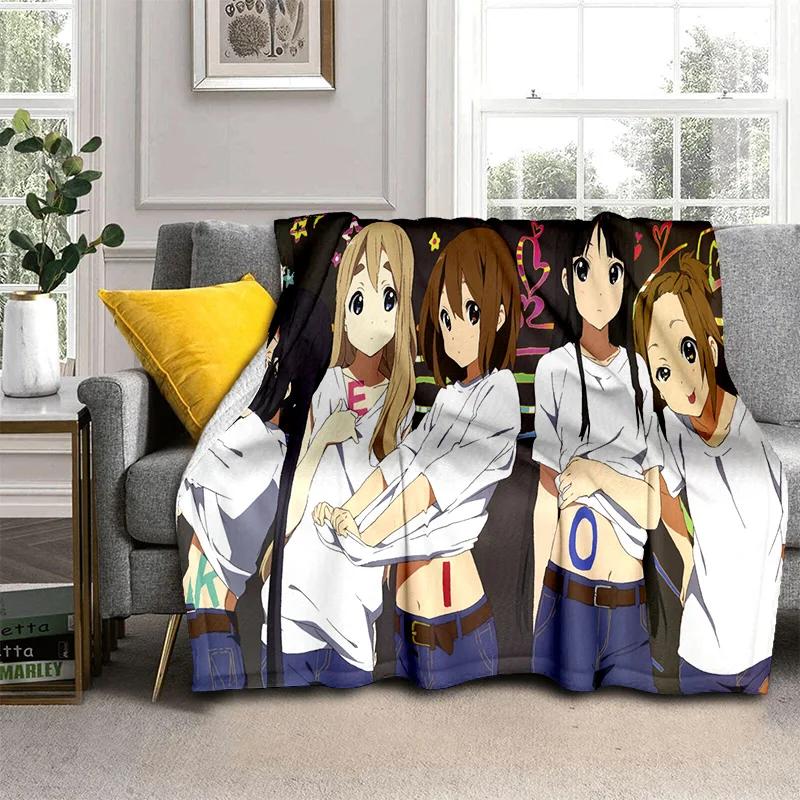 3D Kawaii Girls K-ON Cartoon Cute Lolita Blanket,Soft Throw Blanket for Home Bedroom Bed Sofa Picnic Travel Cover Blanket Kids