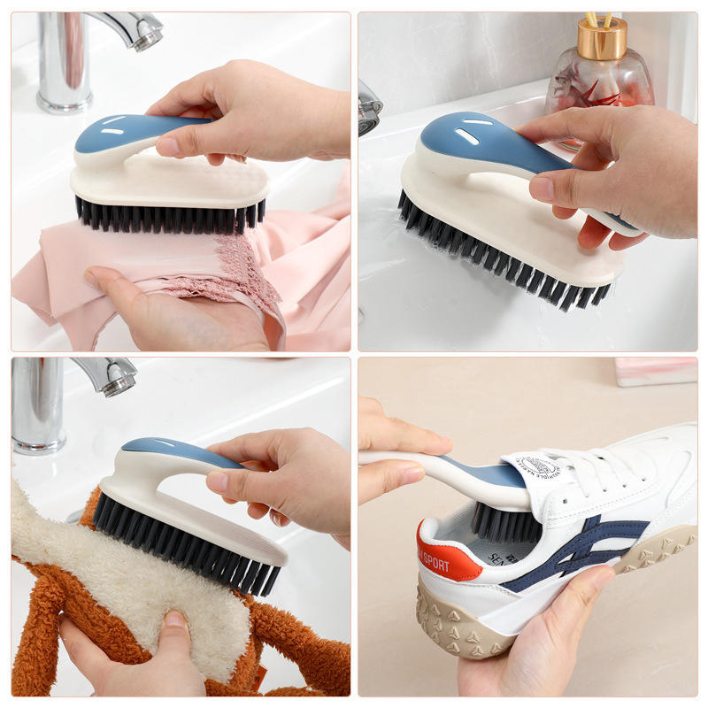 Multi-purpose Bathroom Shoe Brush + Clothes Cleaning Brush Set Household Simple Contrast Color Laundry Scrubbing Brush
