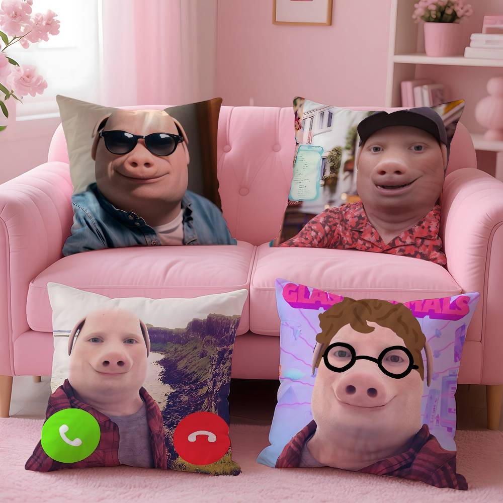 Tinika Chen Unisex John Pork Is Calling Pillow Case Pattern Printing Pillowcase Living Room Sofa Cushion Cover Bedroom Room Decor