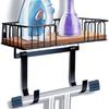 Space Saving Ironing Board Organize Wall Rack with Metal Frame & Wood Basket Laundry Room Ironing Equipment Holder