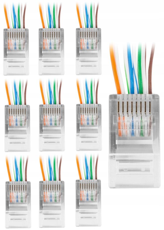 Wtyk sieciowy Lanberg PLU-6000EZ RJ-45 8P8C kat. 6 UTP przelotowy 100 sztuk