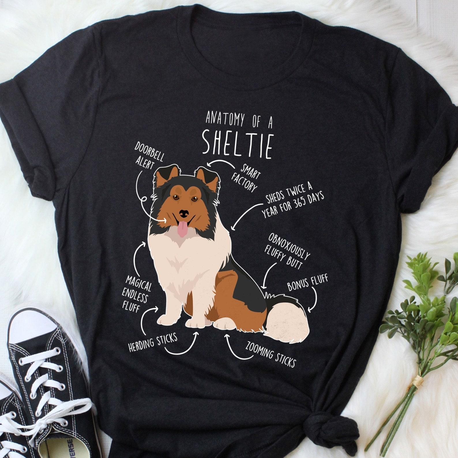 Sheltie Shirt, , , Funny Dog Lover Gift, Cute Sable Shetland Sheepdog T-shirt, Pet Tee Sheltie Mom Dog Dad Top Mahogany Sable Collie 100