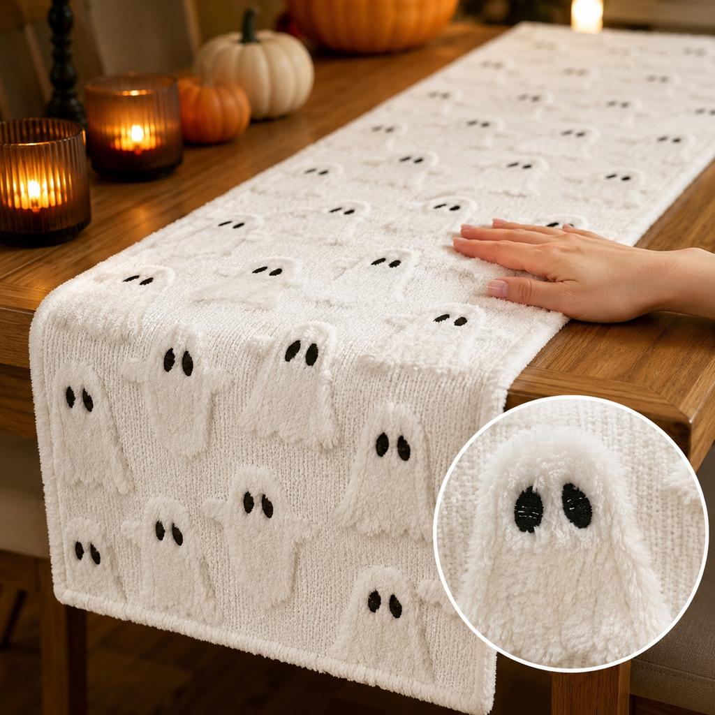 Table Runner with Halloween Printed Pattern for Dining Table Decoration