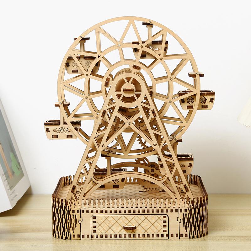 DIY 3D Wooden Ferris Wheel Puzzle - Educational and Creative Assembly Toy